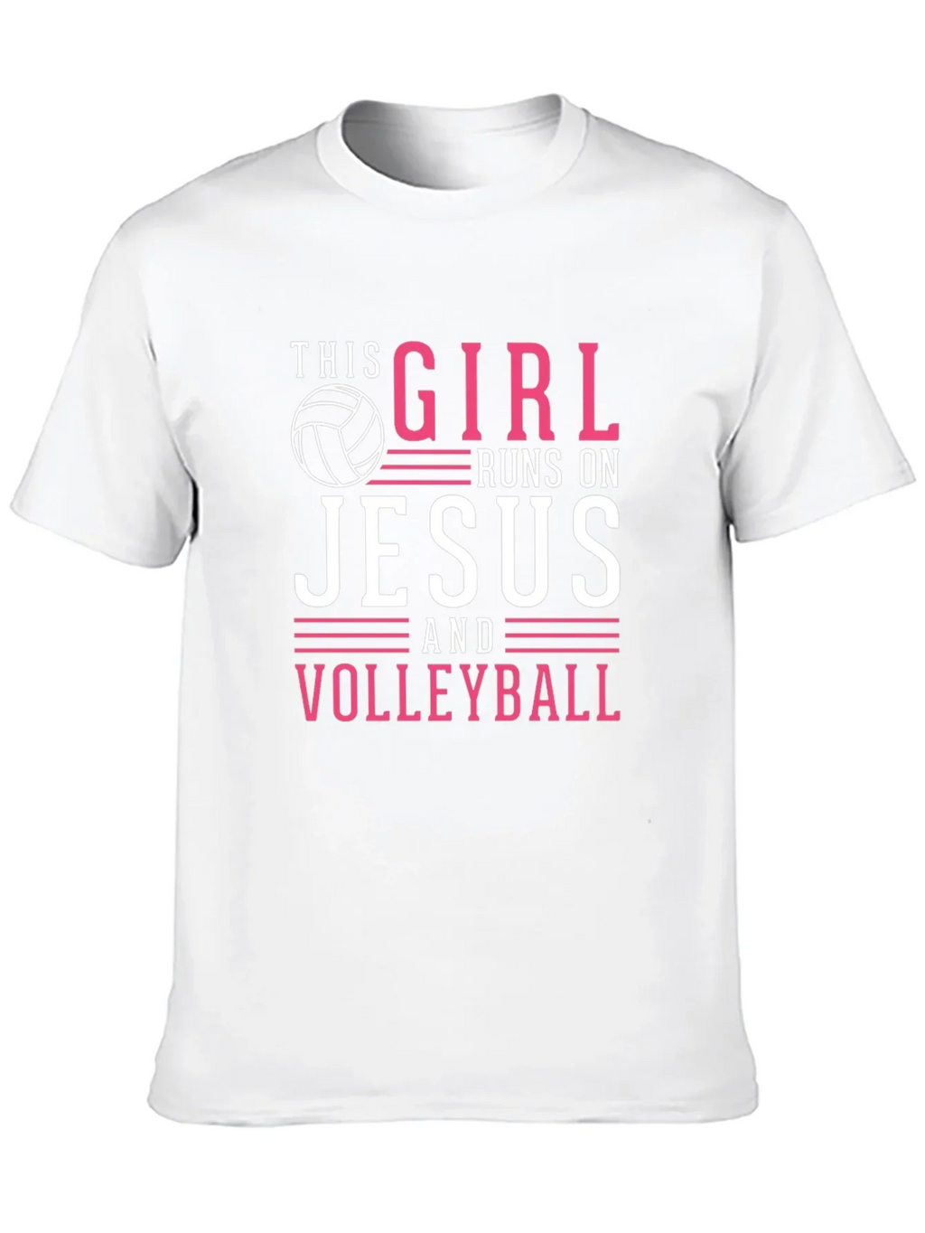 This Girl Runs on Jesus and Volleyball T-Shirt