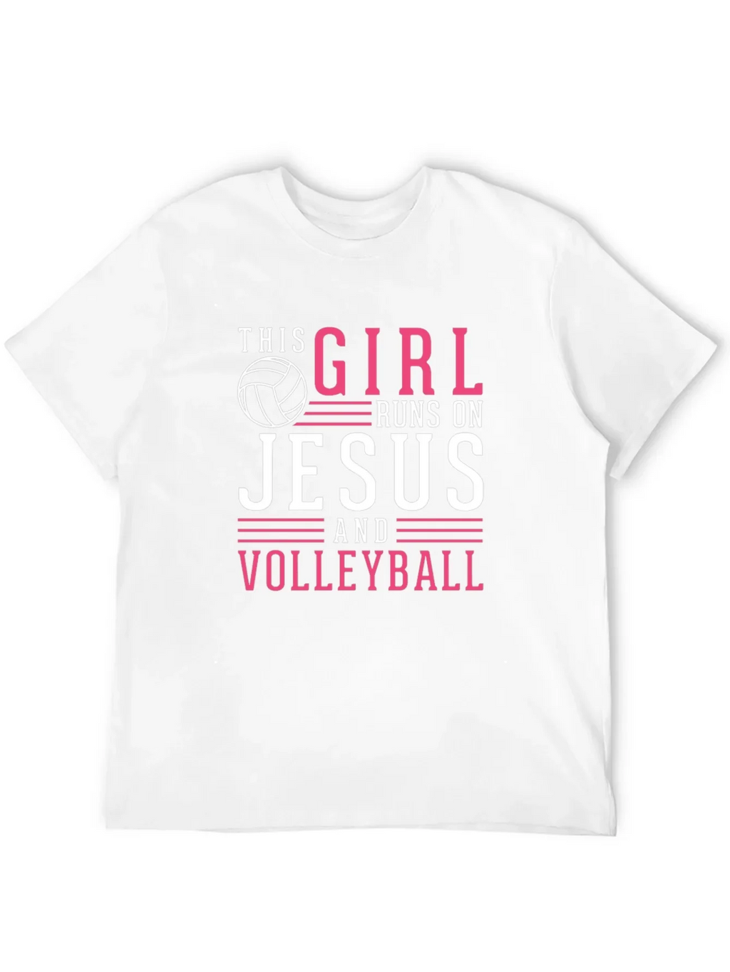 This Girl Runs on Jesus and Volleyball T-Shirt