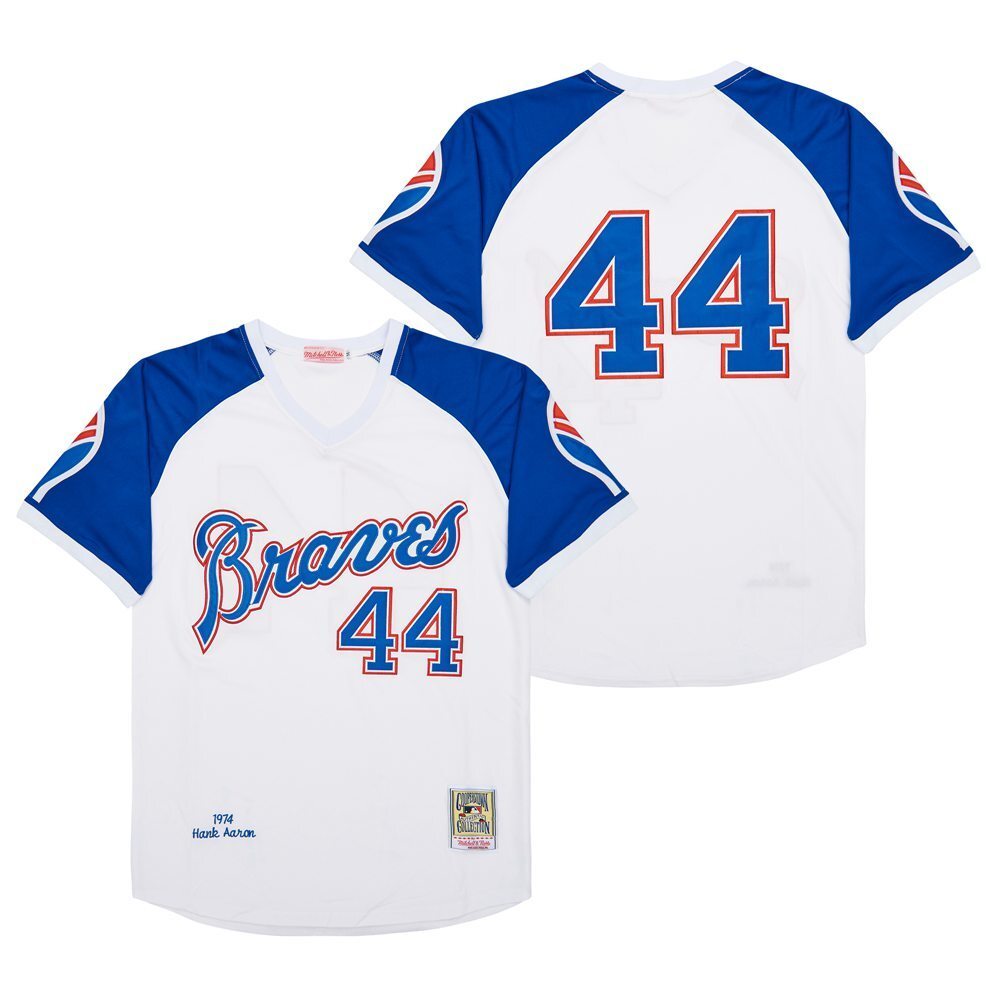 Men's #44 Hank Aaron Atlanta Braves Baseball Jersey