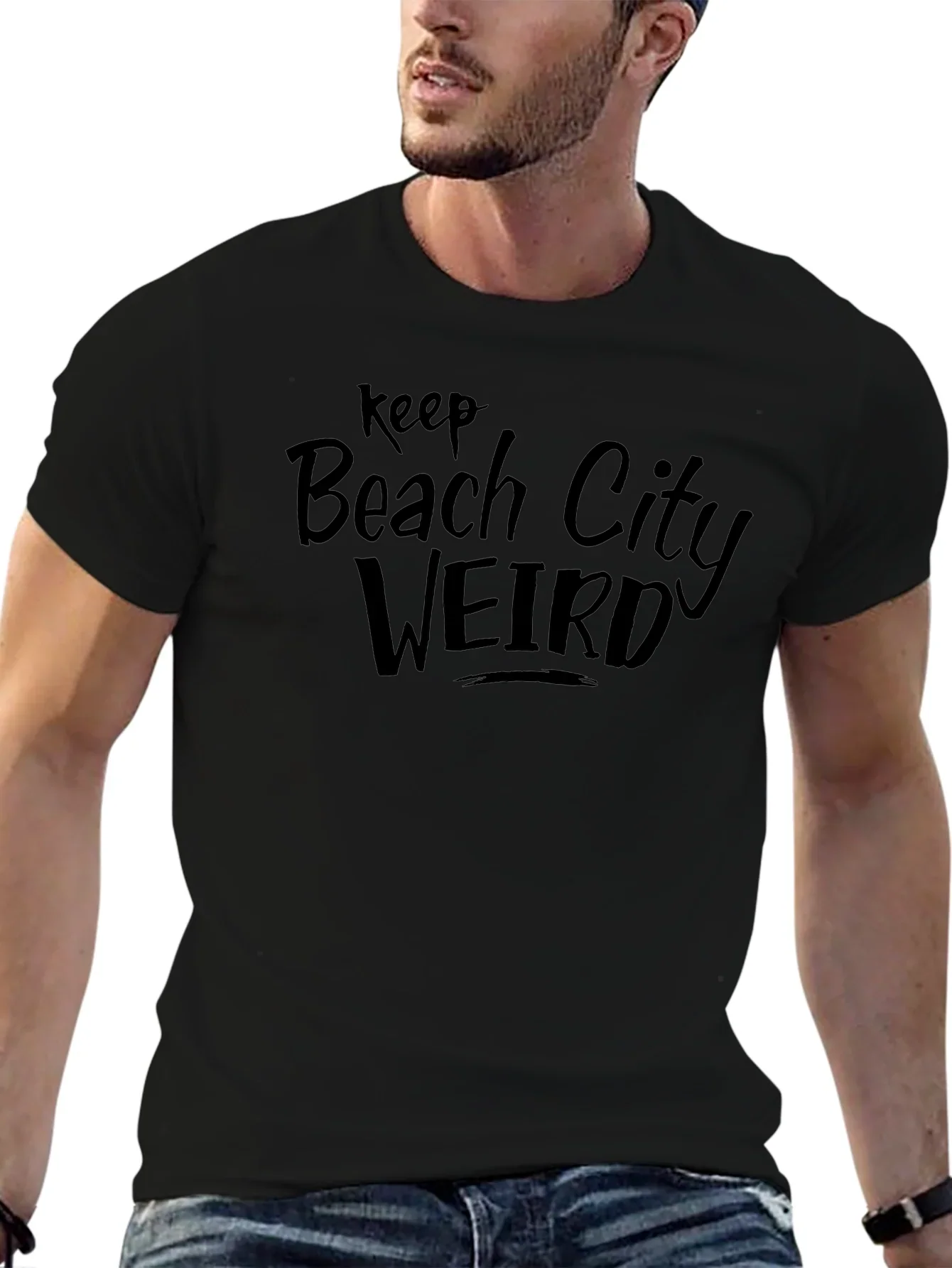 Keep Beach City Weird Graphic Tee - Black