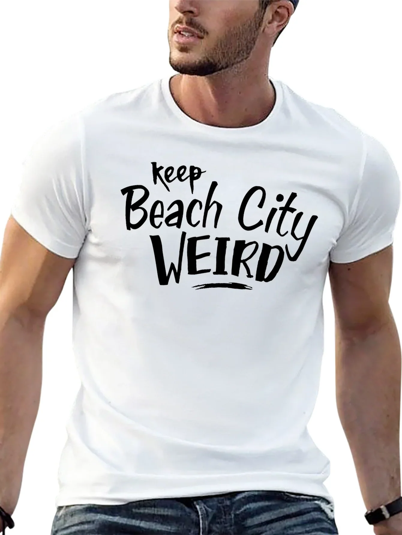 Keep Beach City Weird Graphic Tee - Black